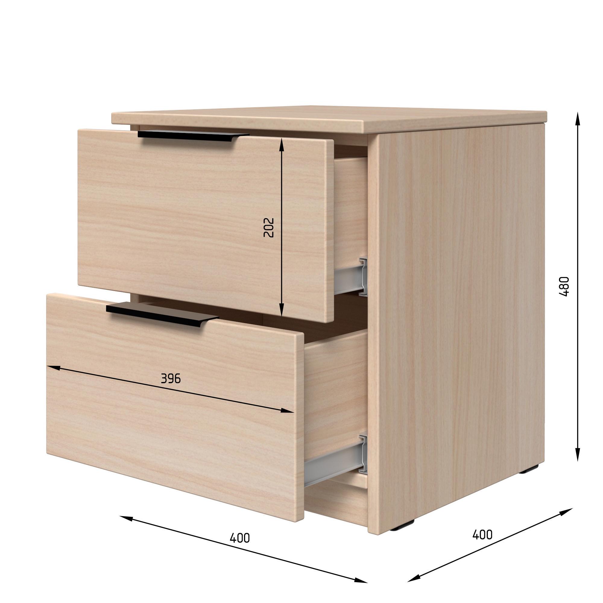 Тумба прикроватная ТП3 SENAM 480х400х400 мм ДСП Дуб Молочный - фото 2 Тумба прикроватная ТП3 SENAM 480х400х400 мм ДСП Дуб Молочный - фото 2