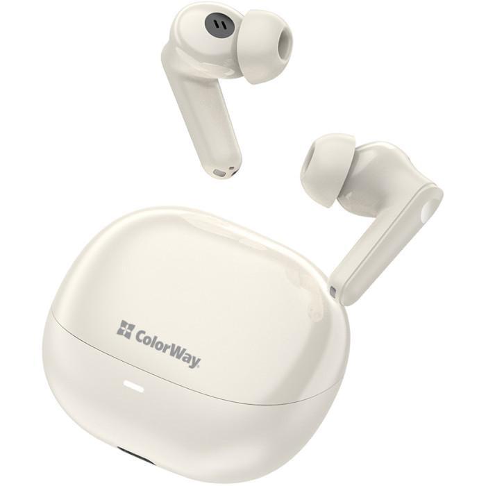 Наушники ColorWay Slim TWS-1 True Wireless Bluetooth 5.3 20 ч Бежевый (28731132)
