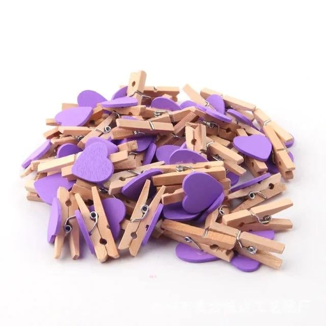 Декоративные прищепки Сердечки 10 шт. Purple