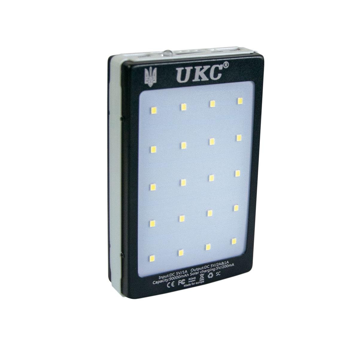 Павербанк солнечная батарея UKC Solar 90000 с УФ-фонарем (1001923-Black-0)