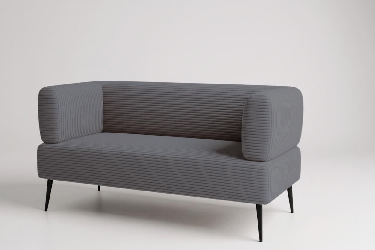 Диван офисный Tobi Sho Бенно-1 с подлокотниками 1400х720х750 мм велюр/вельвет Lotus 96/Grey (ndf6718)