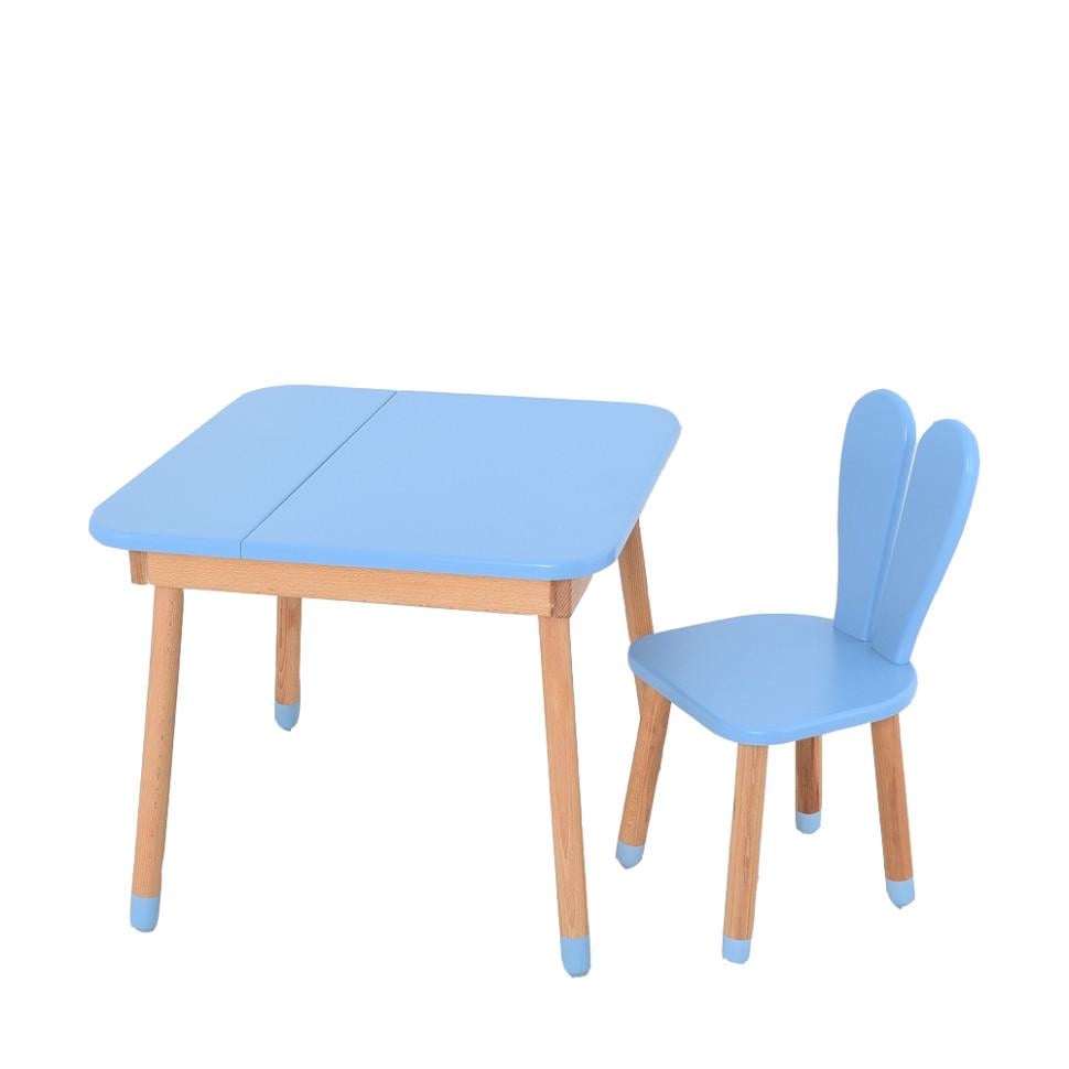 Детский стол со стульчиком Bambi дерево 60х60х52 см Синий (KL-154-R-30)