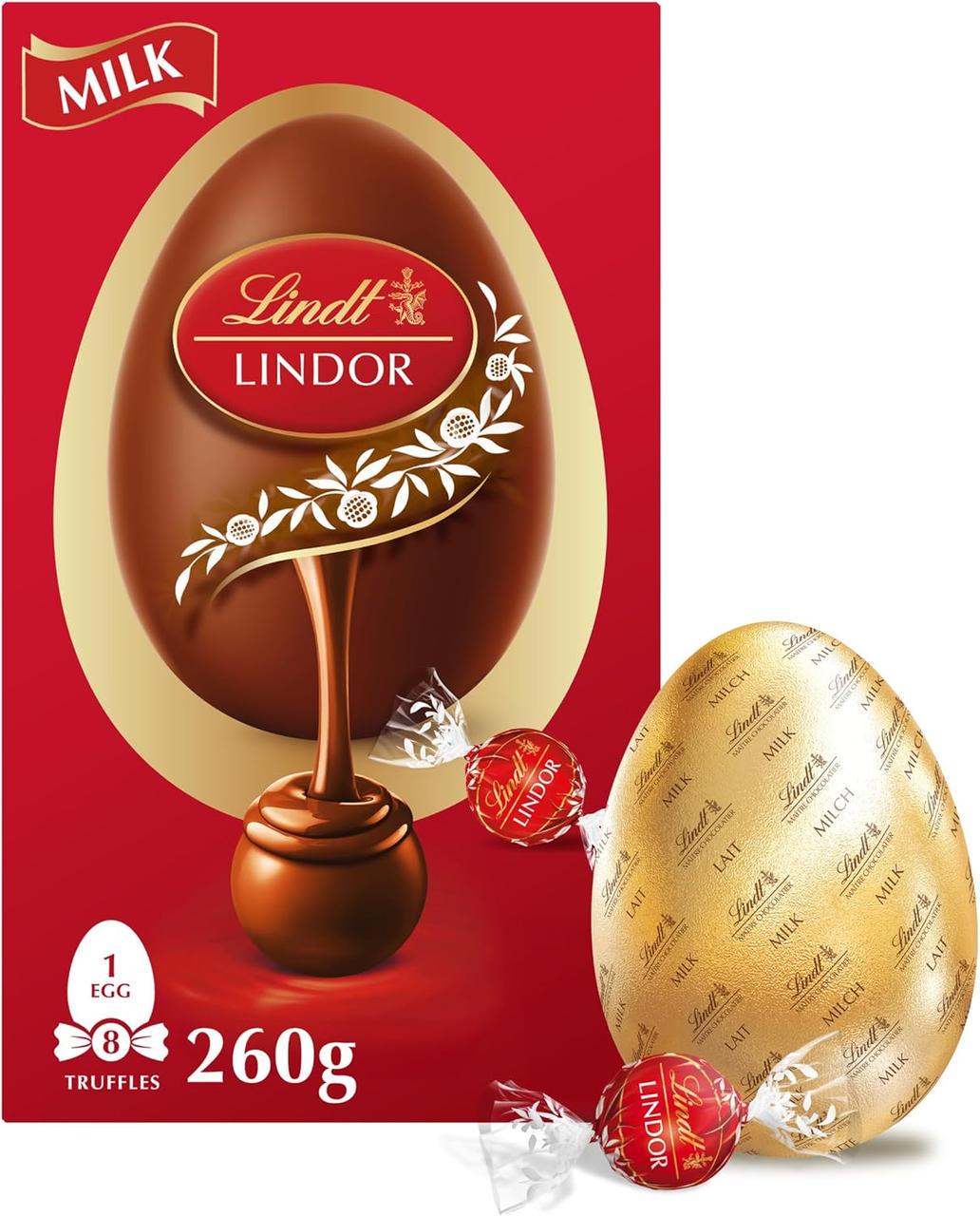 Пасхальний набір шоколадне яйце та 8 цукерок Lindt Lindor Milk Chocolate Easter Egg 260 г (2539285602)