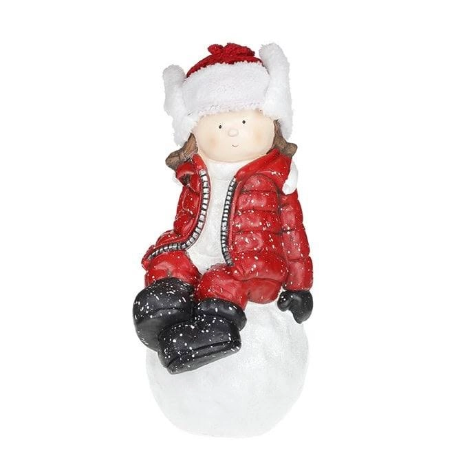 Новогодняя фигурка Девочка на снежке 45 см (11746)