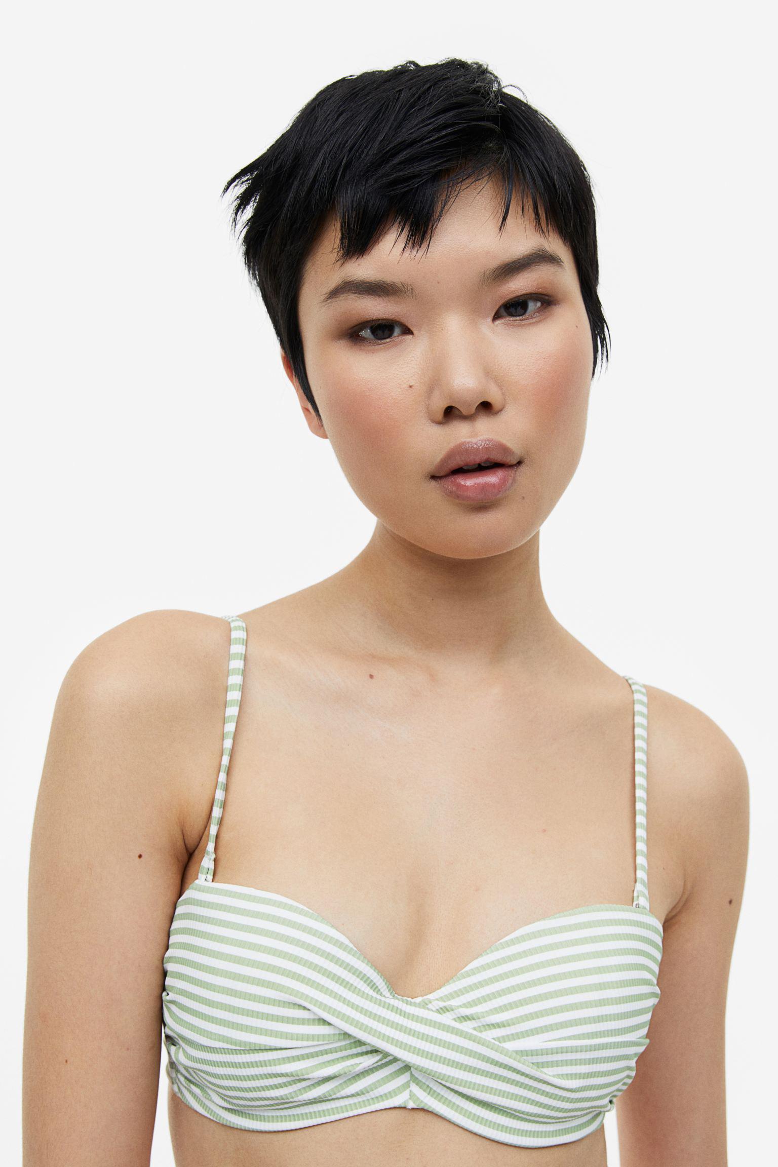 Ліф купальний H&M Смужка р. 75B Біло-зелений (EA3008963684R)