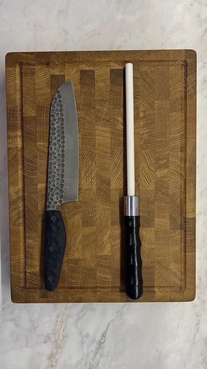 Набір кухонний дошка обробна торцева з ножем Шеф та мусат 3 пр. (27722358) - фото 2 Набір кухонний дошка обробна торцева з ножем Шеф та мусат 3 пр. (27722358) - фото 2