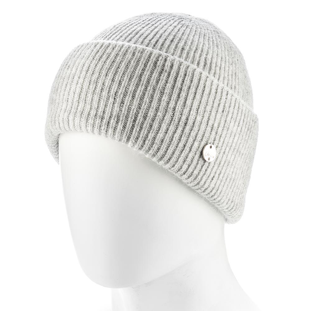 Шапка женская ангоровая зимняя Atrics WH894 в мелкий рубчик с двойным отворотом утепленная флисом Пепельный - фото 1 Шапка женская ангоровая зимняя Atrics WH894 в мелкий рубчик с двойным отворотом утепленная флисом Пепельный - фото 1