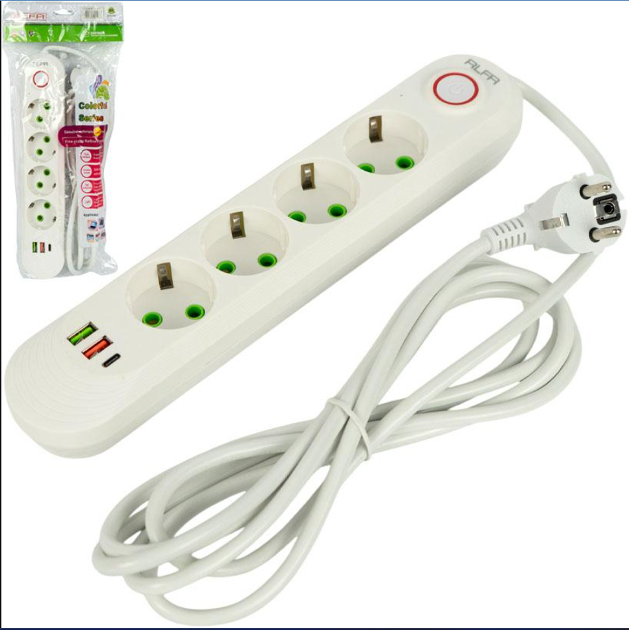 Мережевий фільтр RLFR 2 USB/1Type-C 497 4×3,0 м (2785665959) - фото 2 Мережевий фільтр RLFR 2 USB/1Type-C 497 4×3,0 м (2785665959) - фото 2