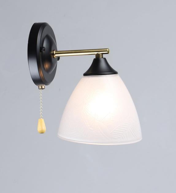 Бра настінне Valeso зі скляним плафоном Е27 IP20 A4410/1W 60W Чорний/Мідний (28686707)