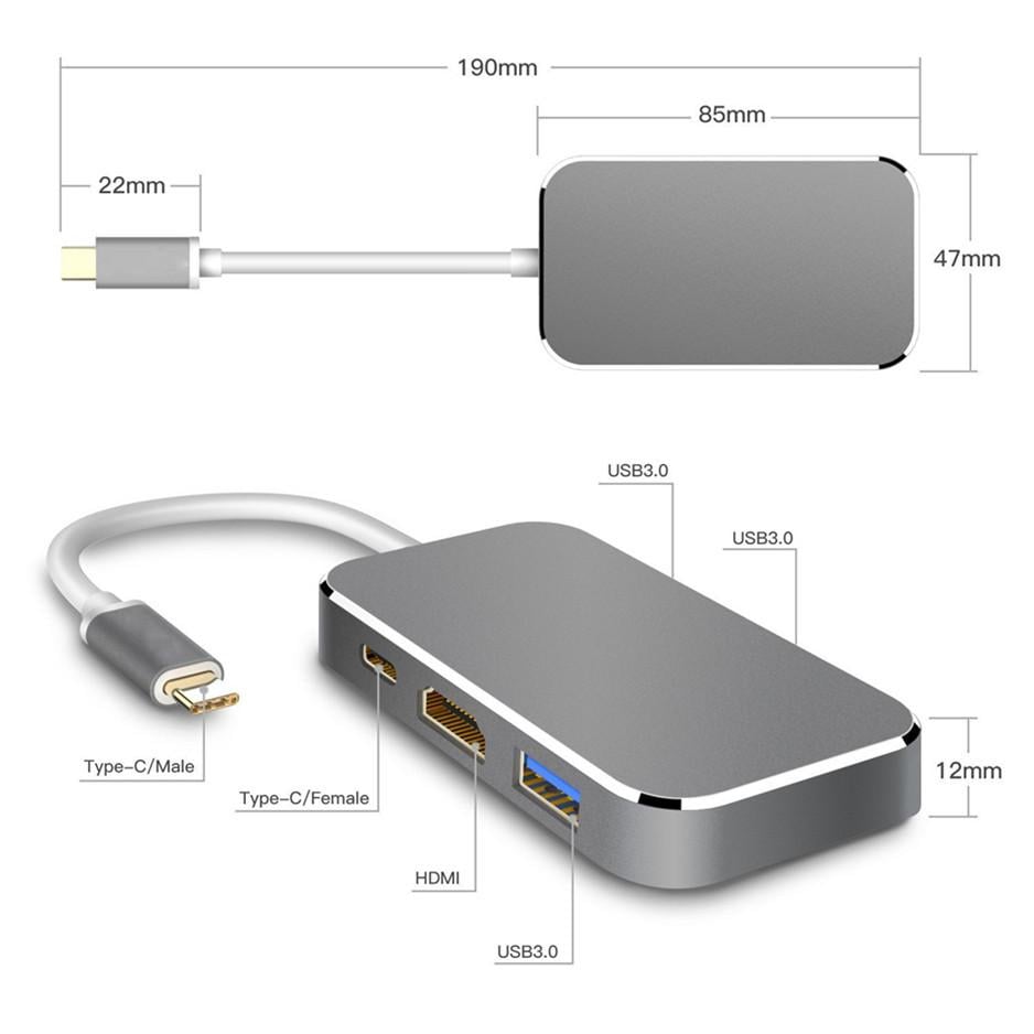 USB Type-C хаб-разветвитель Digital Lion MH-08 многопортовый концентратор 5в1 - фото 3