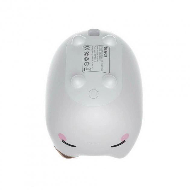 Ночник детский BASEUS Cute Series Kitty Silicone с встроенным акуумулятором 1100 mAh White (DGAM-A02) - фото 4