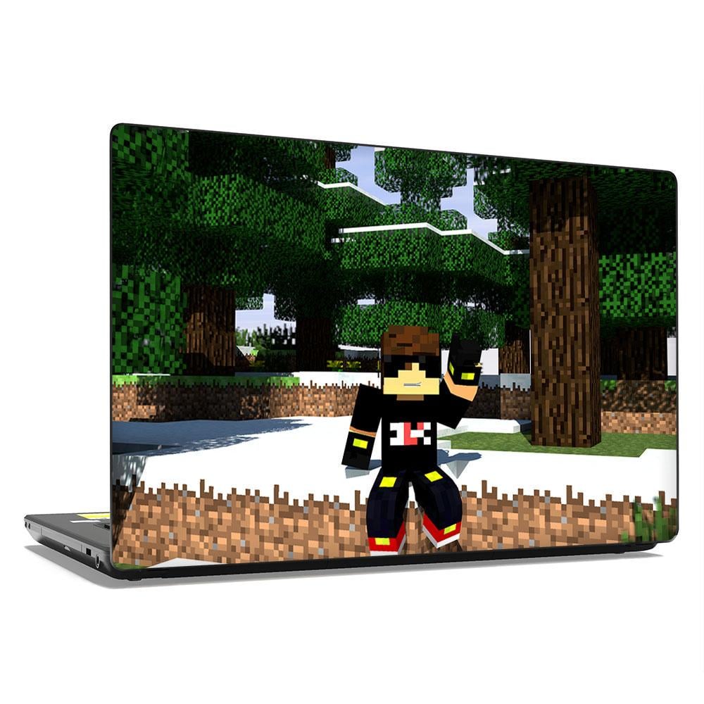 Декоративная наклейка на ноутбук 15,6" Minecraft black guy 380х250 мм (100716)