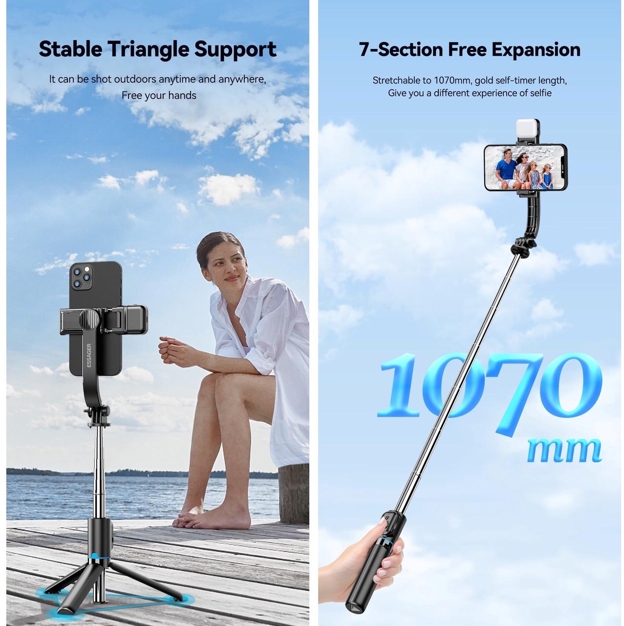 Селфи палка с пультом Essager C01 с подсветкой (25397475) - фото 3 Селфи палка с пультом Essager C01 с подсветкой (25397475) - фото 3