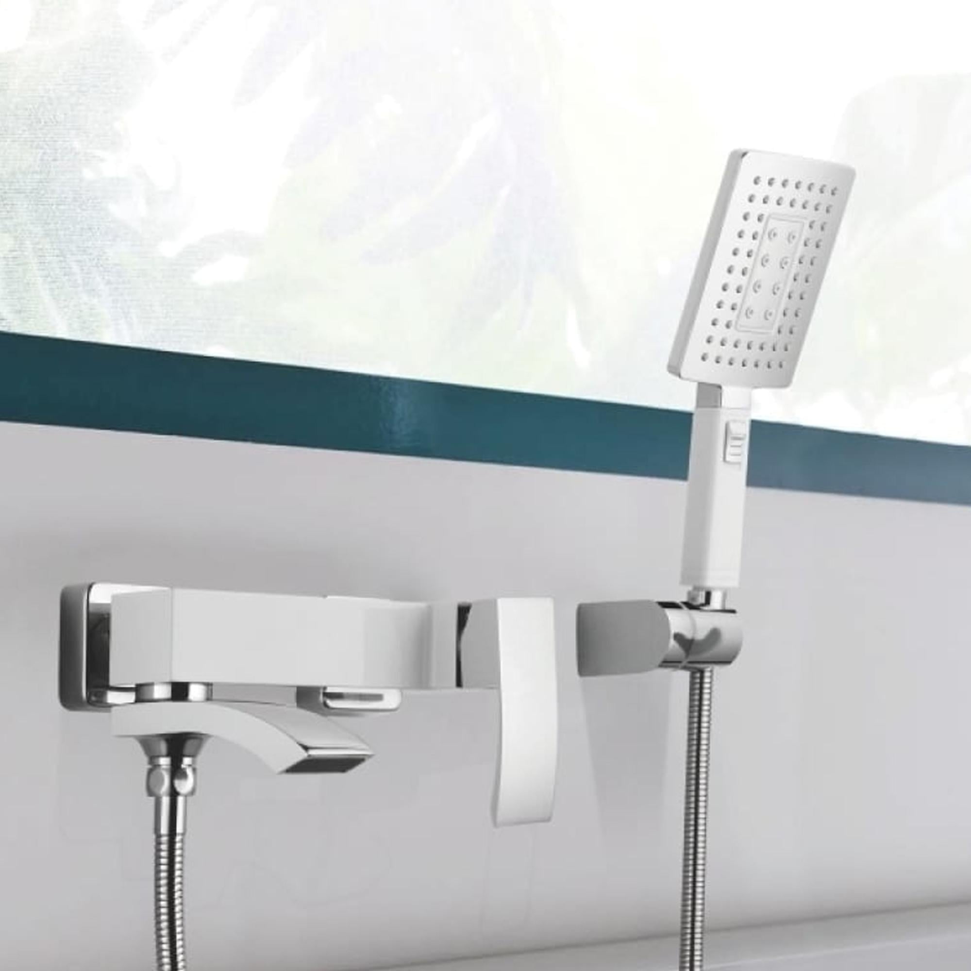 Смеситель для ванны Qtap Swan Cascada с поворотным изливом с душевым гарнитуром Chrome (QTSWA260CRM45565)