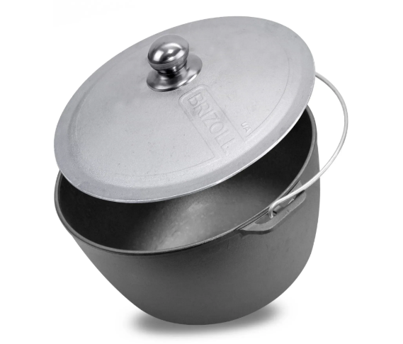 Котел чугунный туристический Brizoll с алюминиевой крышкой 12 л (KT12-4) - фото 2 Котел чугунный туристический Brizoll с алюминиевой крышкой 12 л (KT12-4) - фото 2