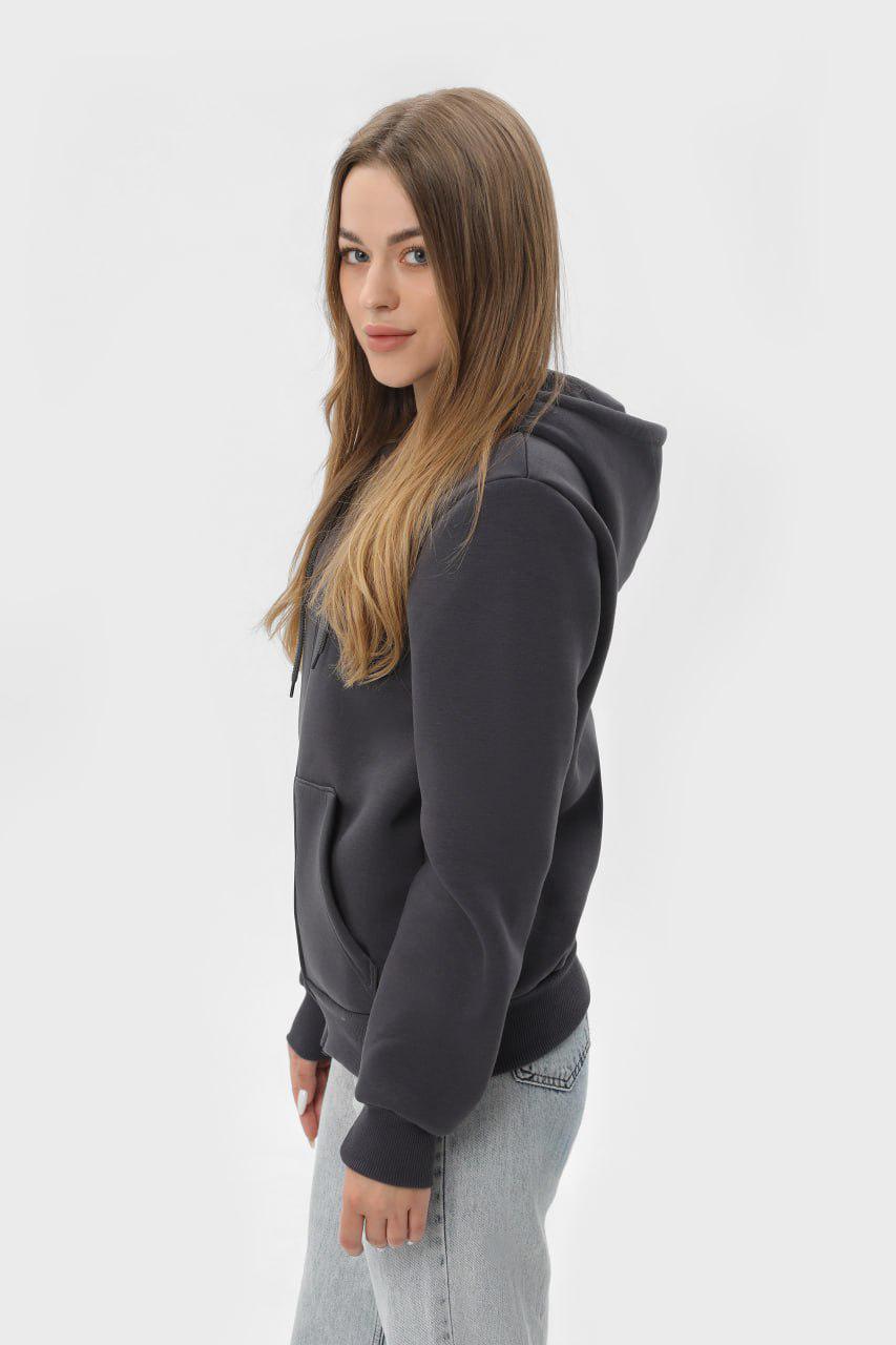 Худі на замку утеплене RAY BASIC U0405L UNISEX M Темно-сірий - фото 7 Худі на замку утеплене RAY BASIC U0405L UNISEX M Темно-сірий - фото 7