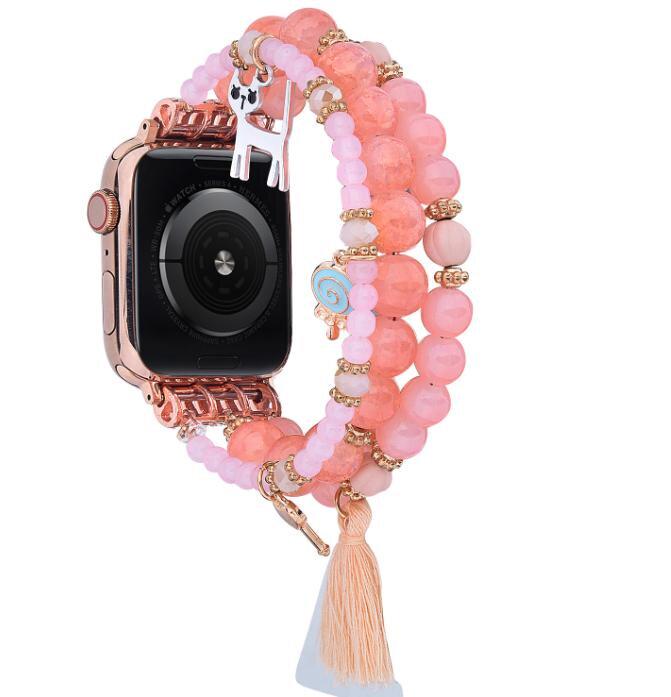 Ремешок для Apple Watch Кошка из бусин 38-40 мм Розовый Ремешок для Apple Watch Кошка из бусин 38-40 мм Розовый