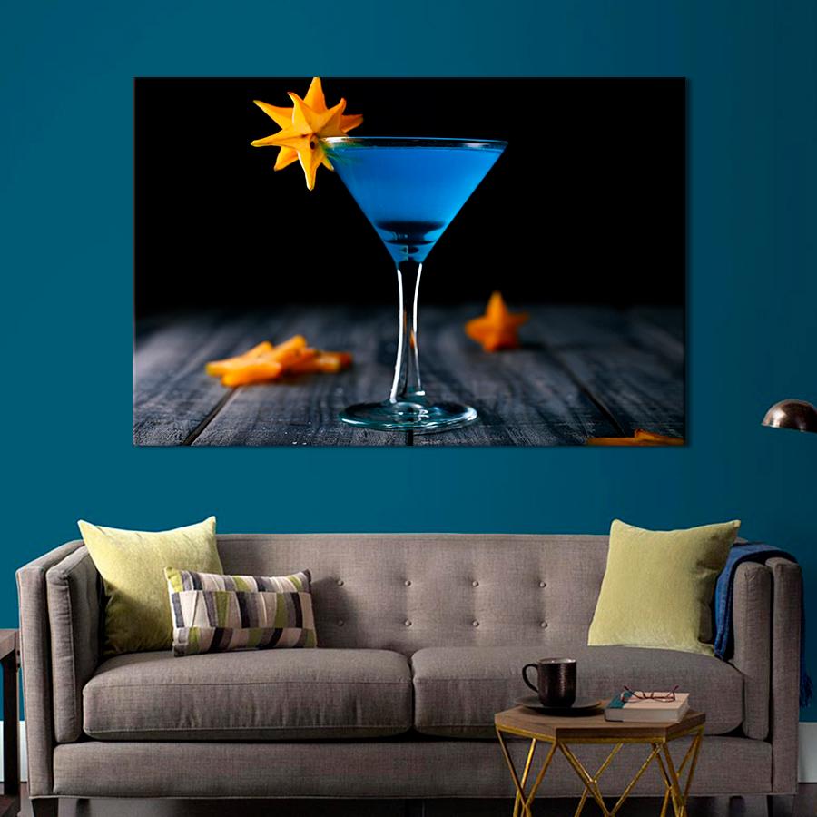 Настенний декор Синий коктейль Голубая лагуна 51x34 см (A491-1)