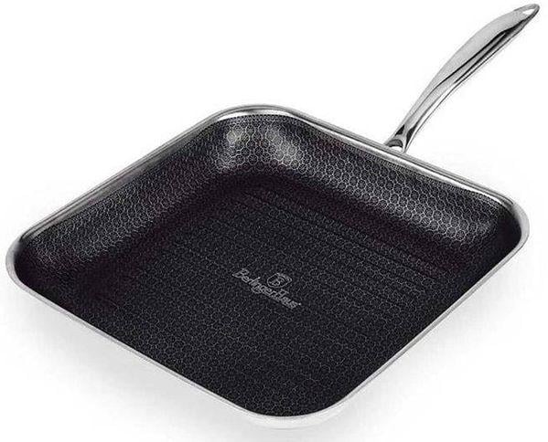 Сковорода-гриль Berlinger Haus D 22 см антипригарная материал нержавеющая сталь Gray (BH-7430NA)