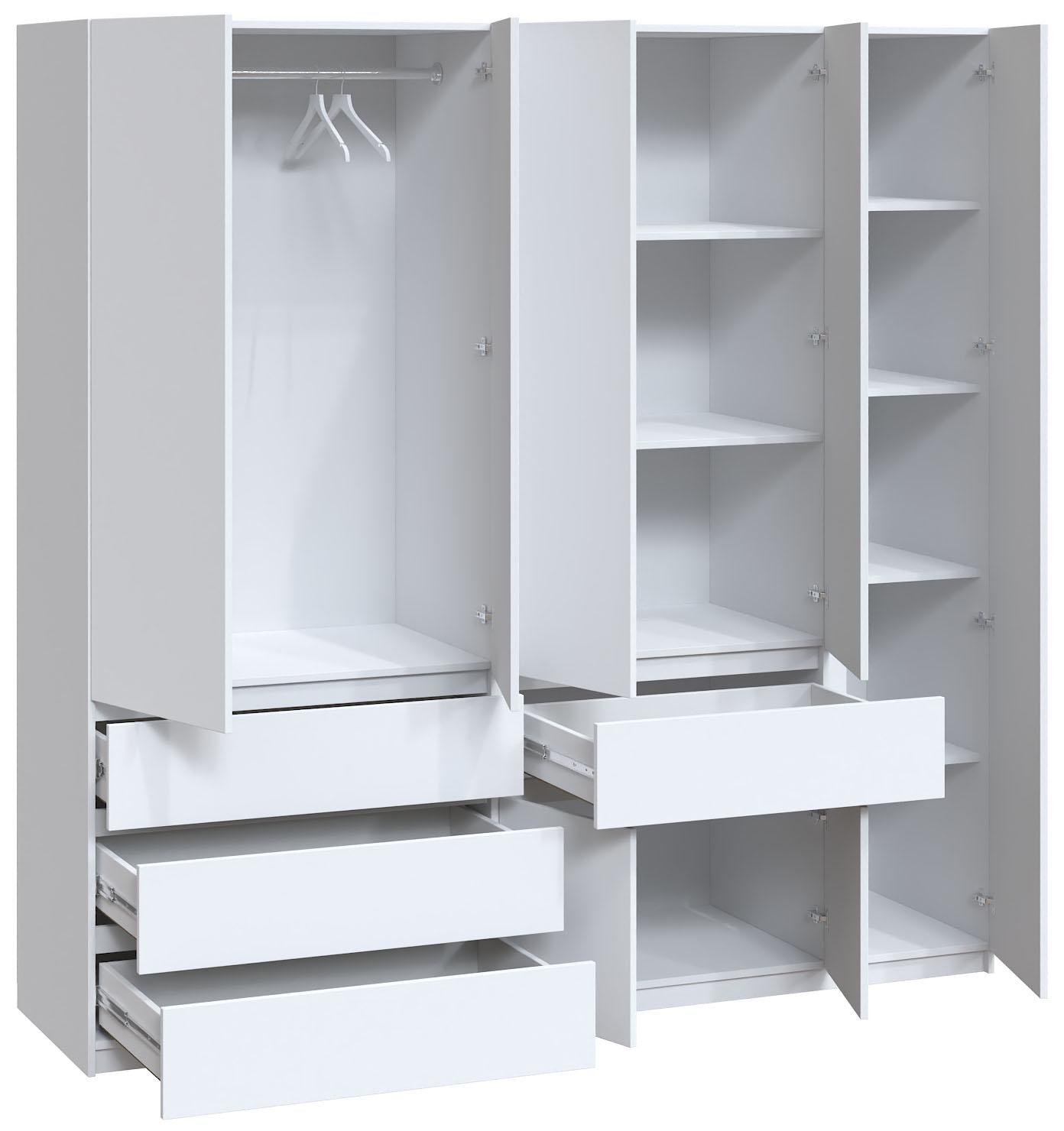 Шафа з полицями Майстер Форм Брайт правостороння 2121х520х2000 мм Білий (31762)