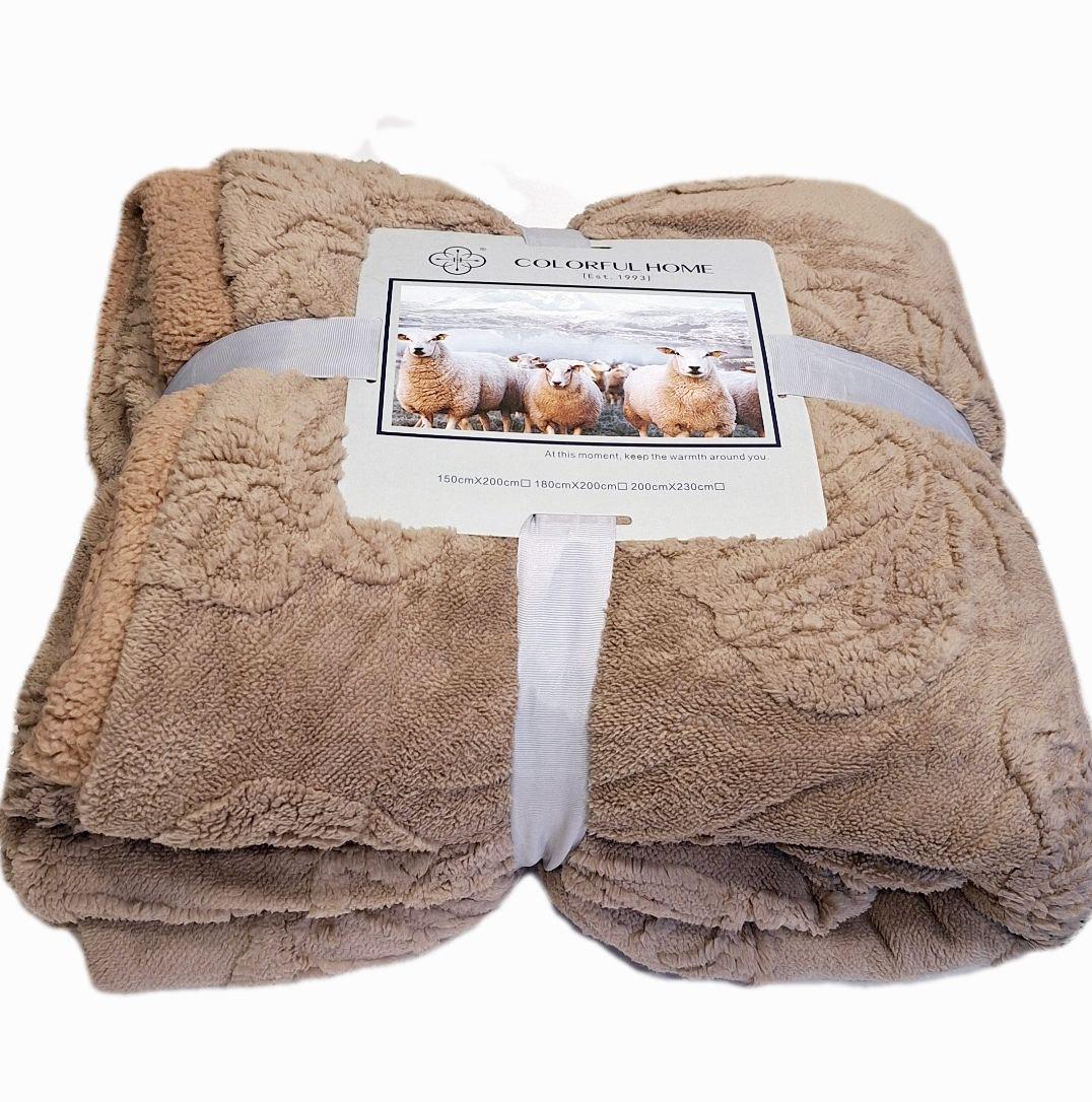 Плед-покрывало двусторонний Colorful Home Бабочки на овчине 200x230 см Коричневый (468)