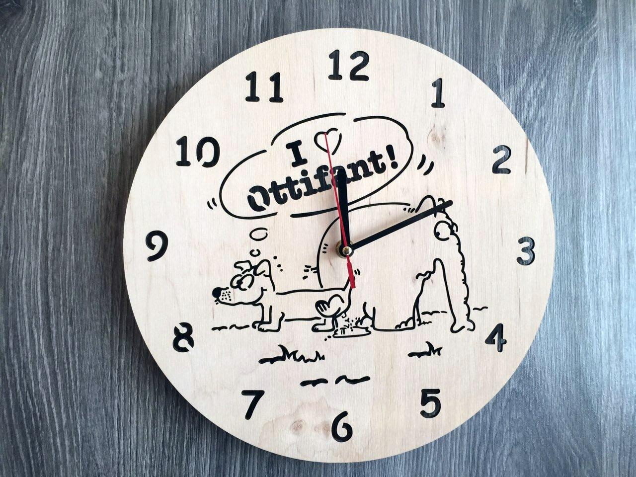 Хендмейд-часы из дерева Слоник Оттифантен