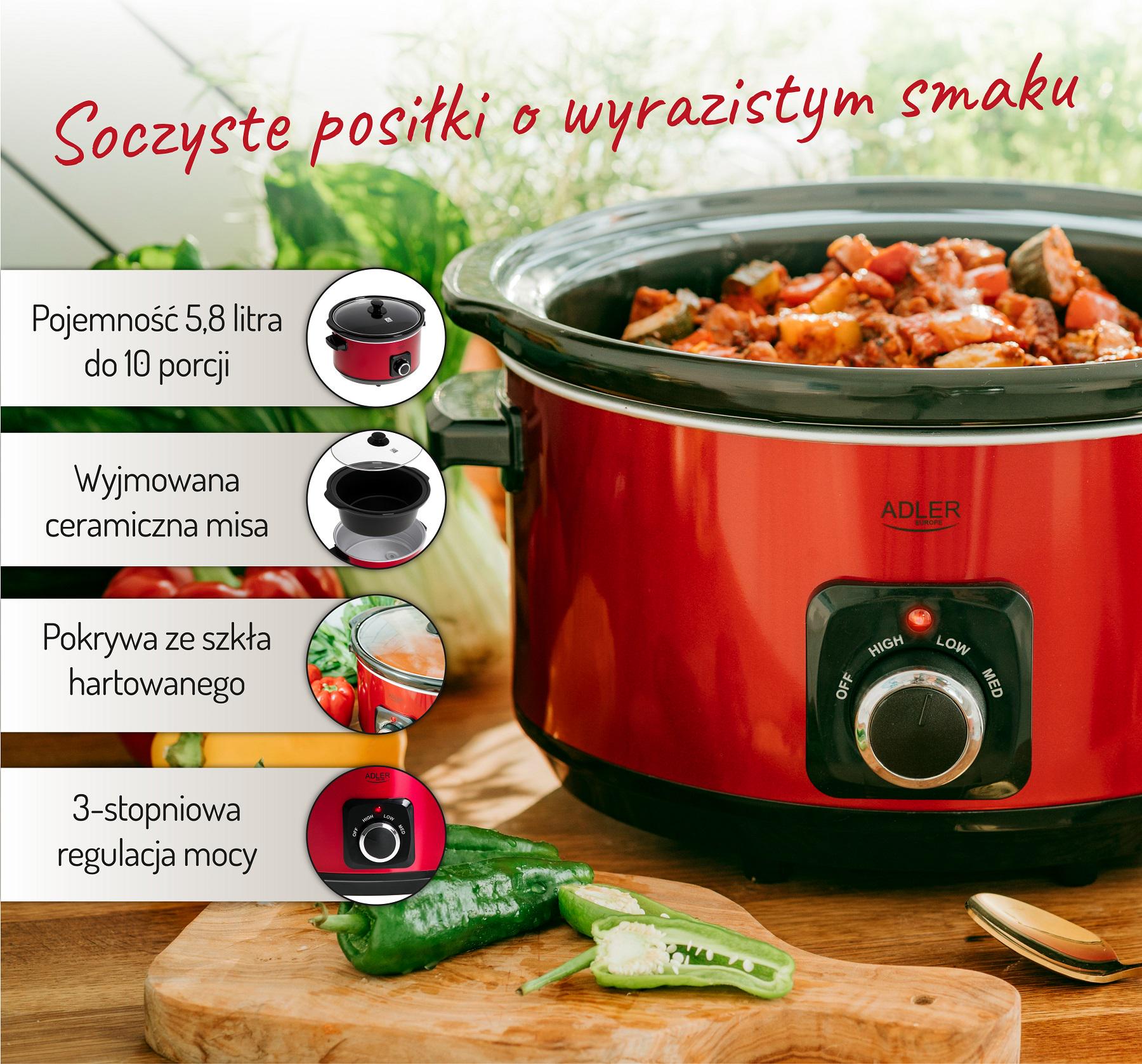 Медленноварка Adler AD 6413 Red - фото 11