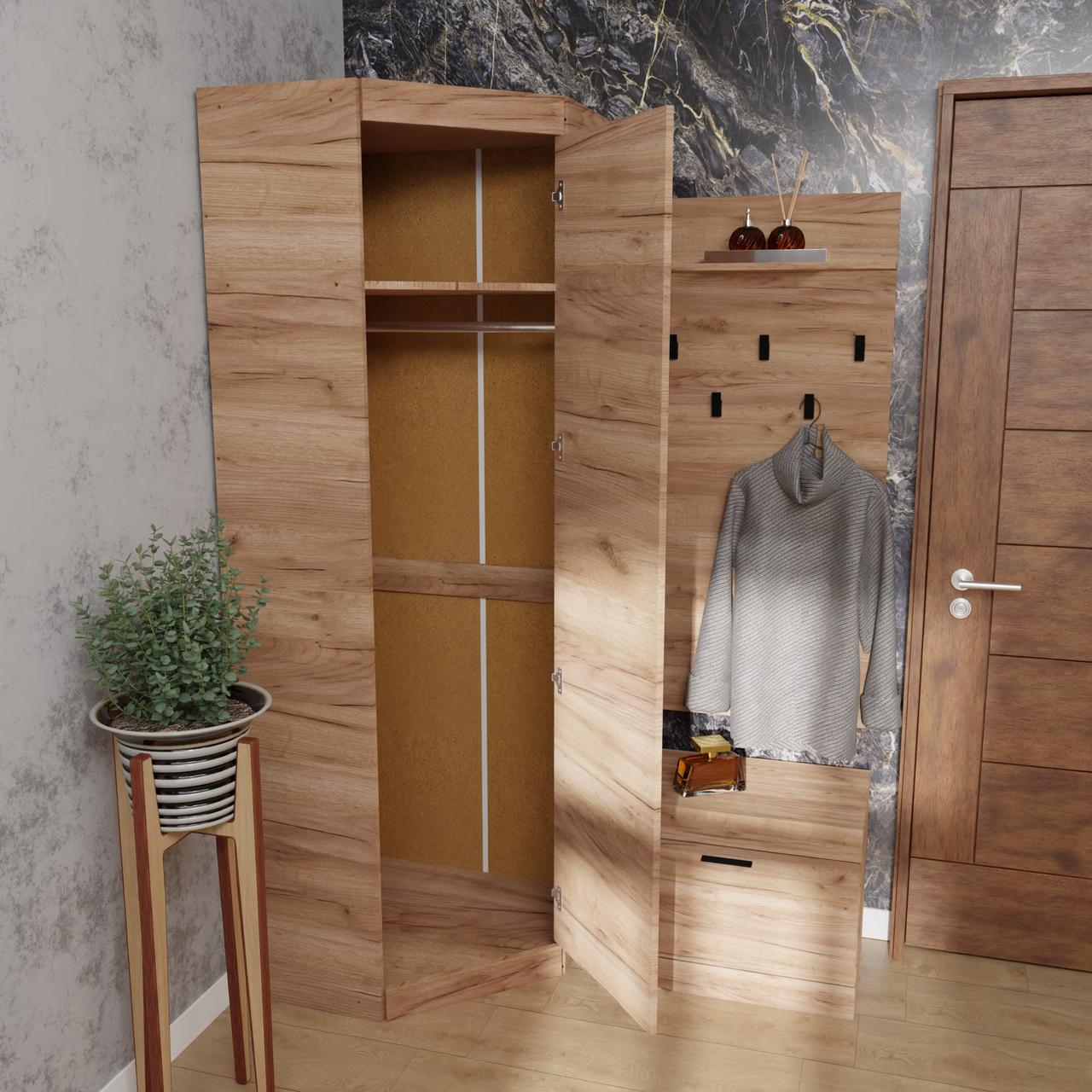 Шафа Еверест Соната-700 700х700х2050 мм Крафт золотий (ЕВ20398) - фото 2 Шафа Еверест Соната-700 700х700х2050 мм Крафт золотий (ЕВ20398) - фото 2