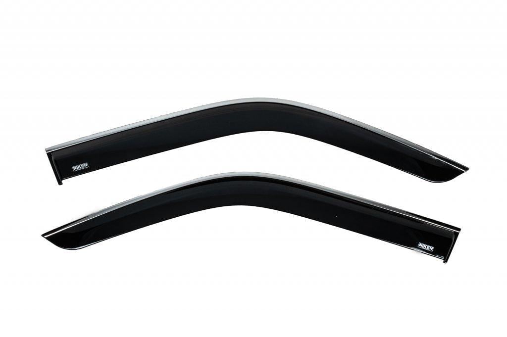 Вітровики з хромованим молдингом Niken для Volkswagen T5 Caravelle 2004-2010 рр. полікарбонат 2 шт. Чорний (183128)