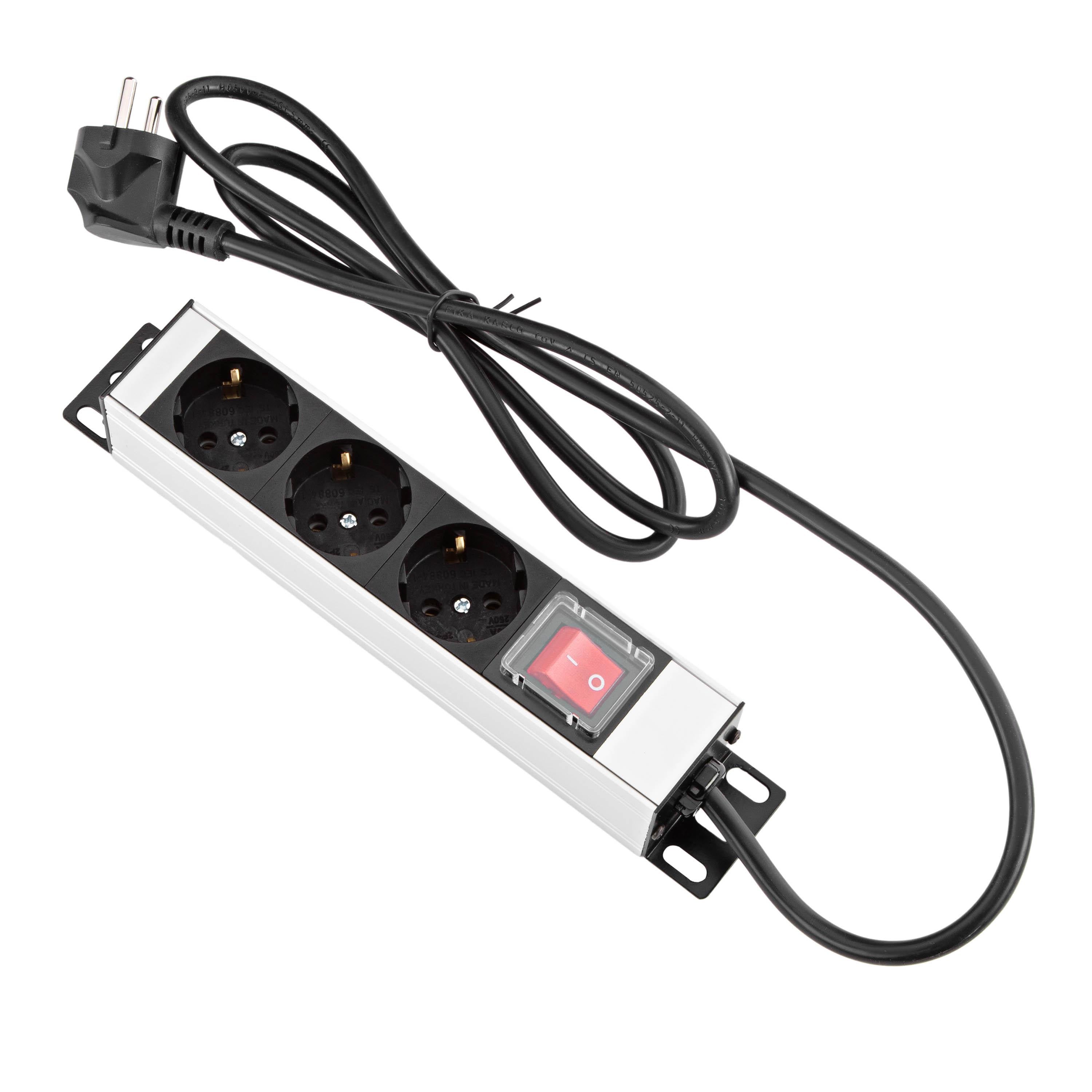 Блок розеток MIRSAN 1U 3хShuko с кабелем 1,5 м (MR.10PRZ1U3O.SC.01)