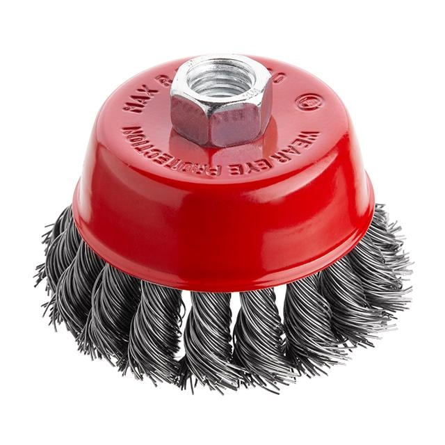 Щітка чашкова Intertool 75 мм для КШМ М14 пучки крученого дроту (BT-2075)