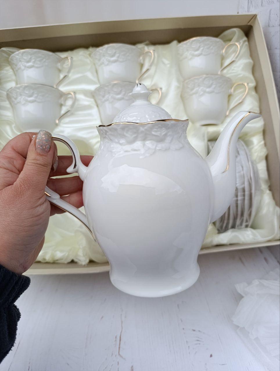 Сервіз чайний SNT Біла ніч порцеляна 220 мл 14 предметів (1777) - фото 4