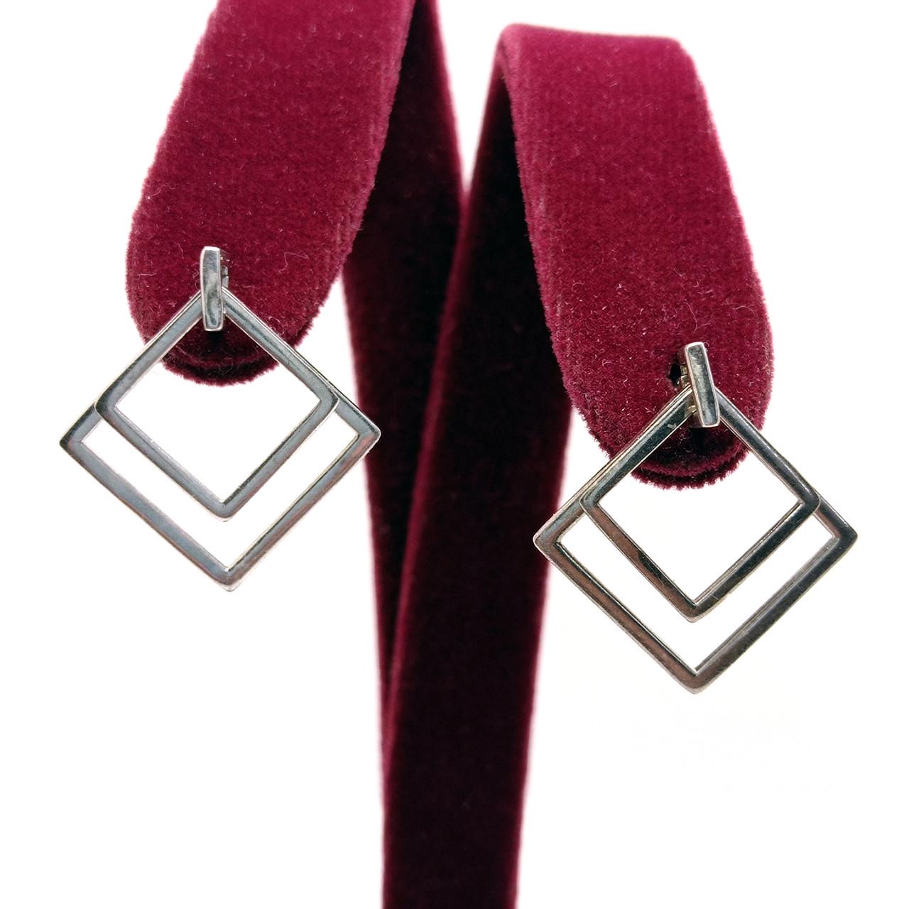 Серьги серебро винтики квадраты 925° 3,50 г (913-2067Р)