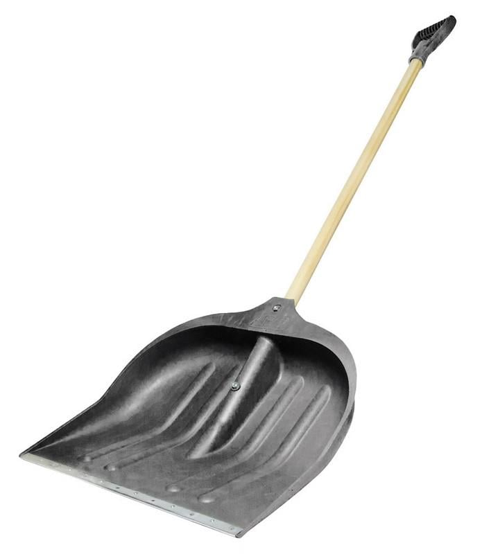 Лопата снеговая Господар GM с черенком 490х495 мм Черный (14-6212)