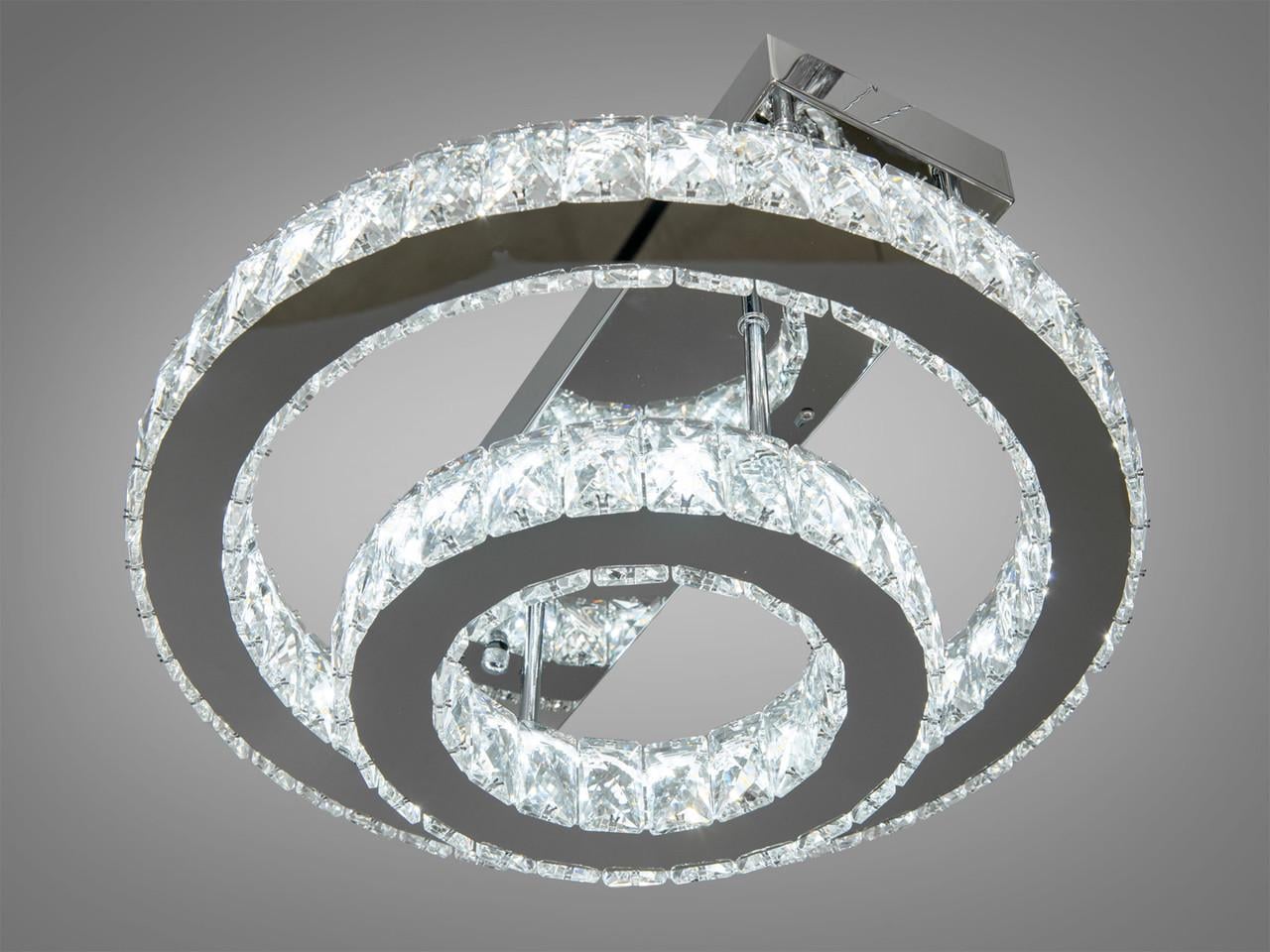 Люстра хрустальная EcoLed LED с RGB подсветкой 125W 7708-2D/HR Серебристый