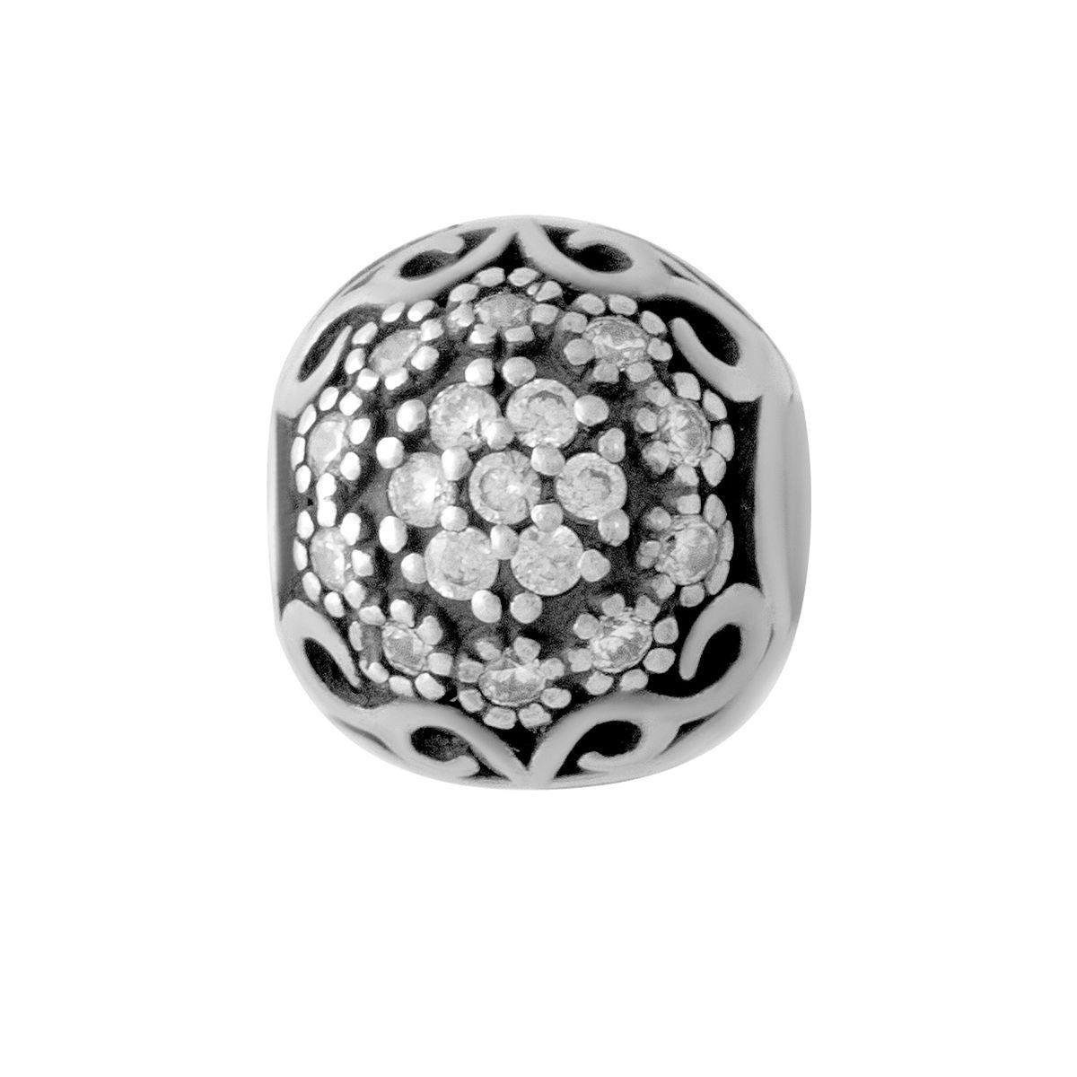 Шарм-клипса серебряный с фианитами (1431857)