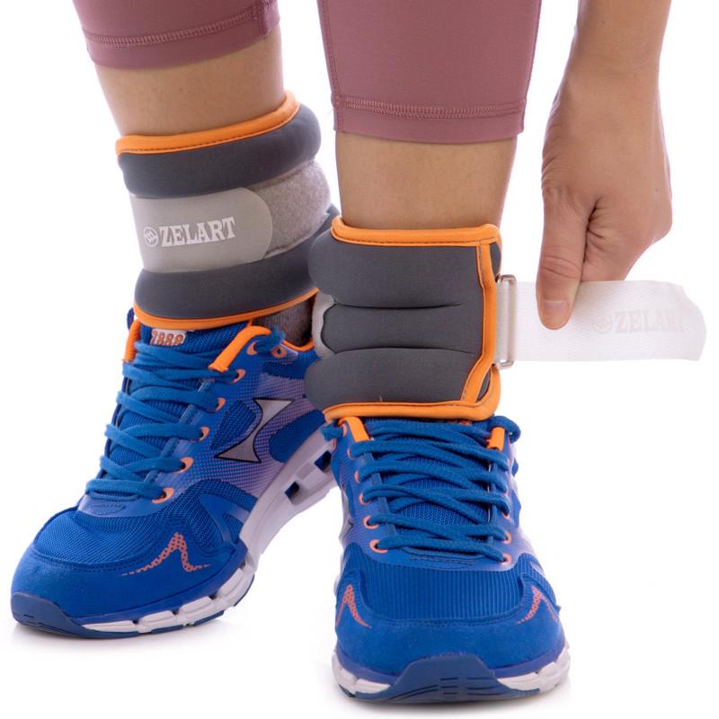 Утяжелители-манжеты для рук и ног Zelart FI-5733-2 2x1 кг Оранжевый (DR003671) - фото 4