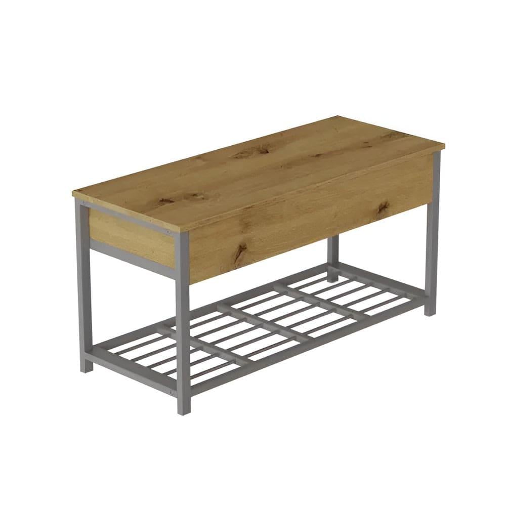 Банкетка с ящиком Ferrum-decor Дрейк 1 металл/ДСП 16 мм 550x1000x400 мм Серый/Дуб Артизан (FRD-103064) - фото 4