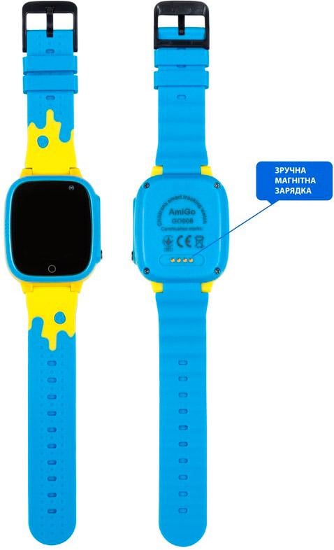 Смарт-годинник дитячий AmiGo Glory GO008 Blue/Yellow (81815) - фото 6