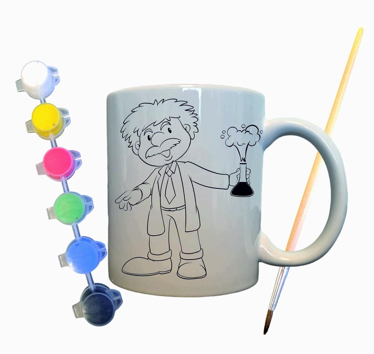 Набор для творчества кружка раскраска Урок химии 330 мл Белый (КР0006)