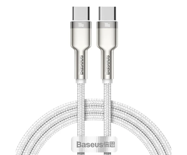 Кабель дата Baseus Cafule CATJK-C02 Type-C-Type-C 5A 100W 1 м White