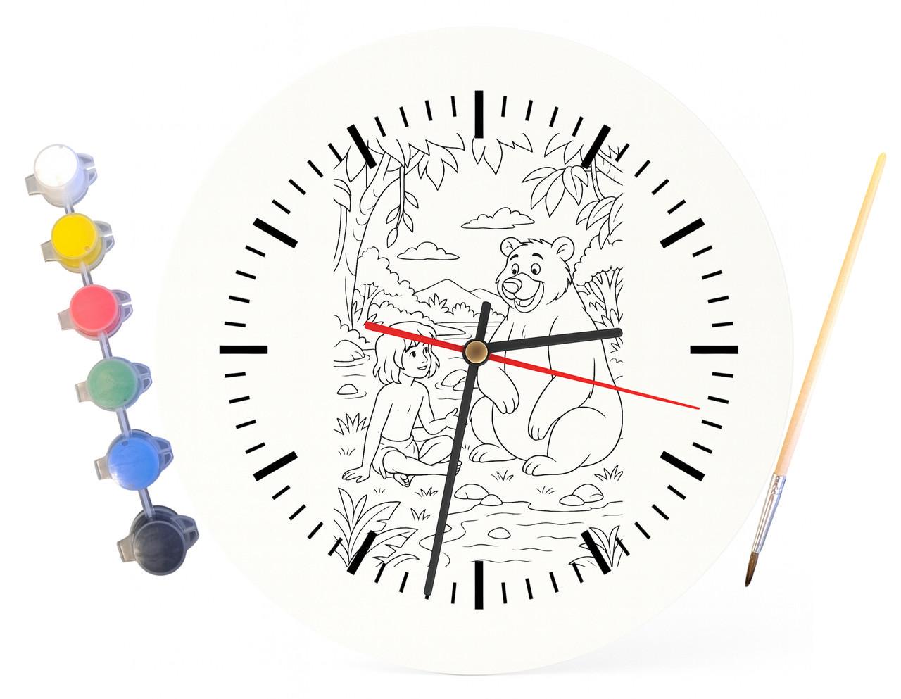 Детский набор для творчества часы-раскраска Маугли по мотивам Книги джунглей Редьярда Киплинга 30 см (Г0020) - фото 4 Детский набор для творчества часы-раскраска Маугли по мотивам Книги джунглей Редьярда Киплинга 30 см (Г0020) - фото 4