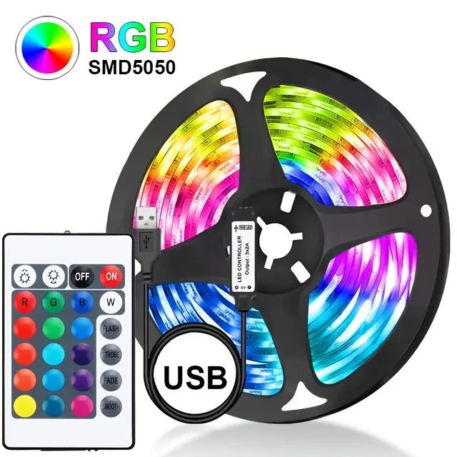 Светодиодная лента RGB 5050 160 LEDS с USB контроллером/пультом 10 м (2063605517) - фото 6