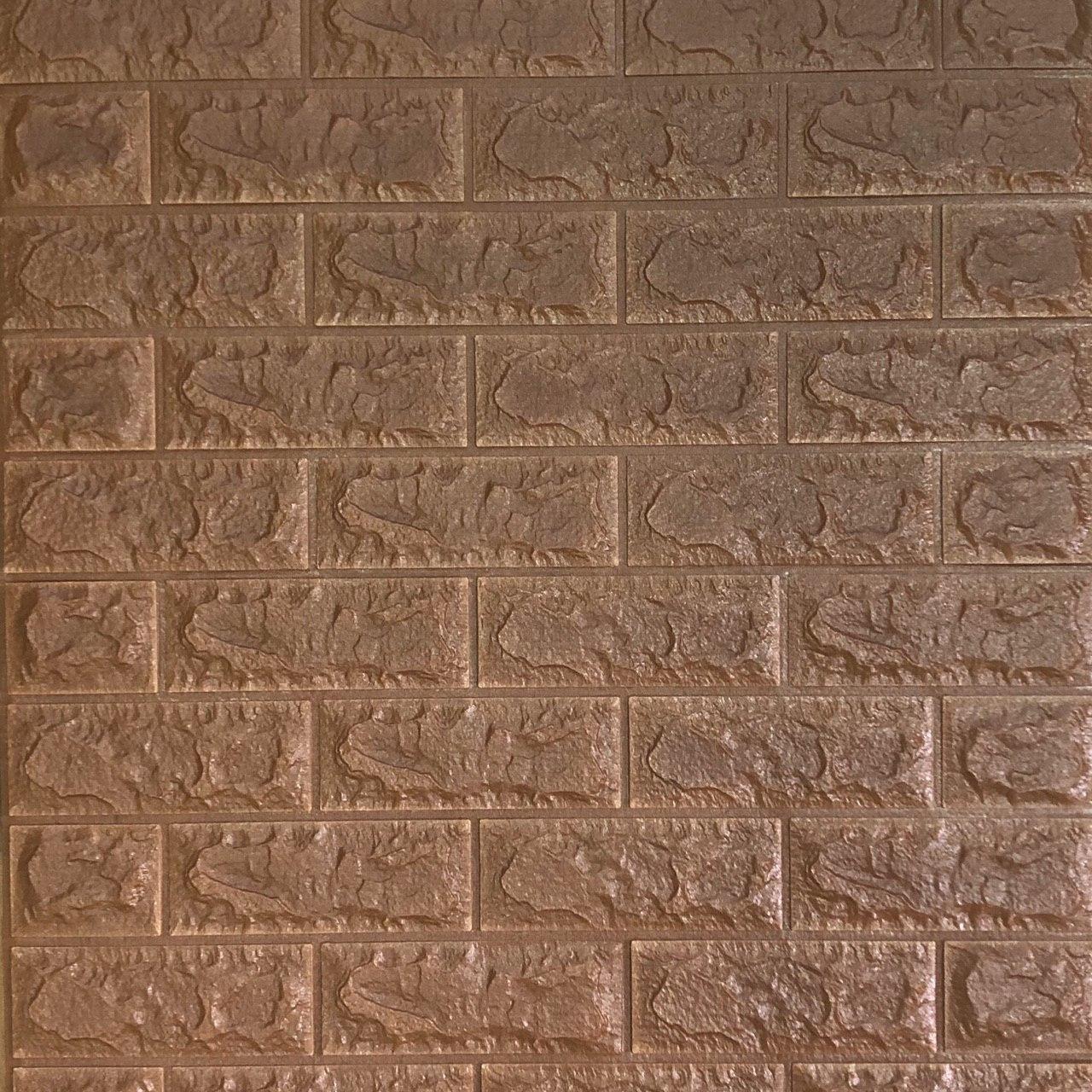 Панель самоклеящаяся 3D Sticker Wall звукоизоляционная 700x770x7 мм кирпич Коричневый