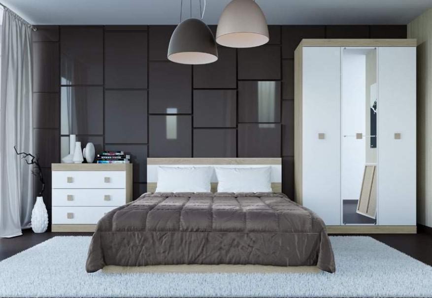 Спальня Эверест Соната-3 Дуб сонома/Белый (EVR-20602)