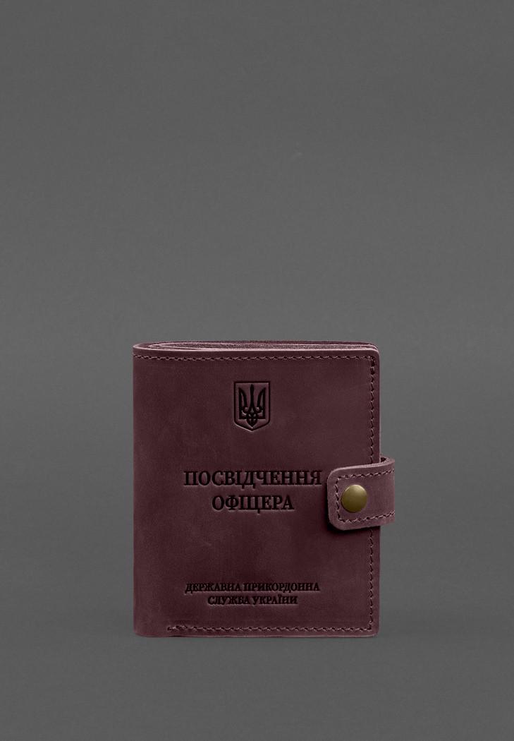 Обложка-портмоне кожаная для удостоверения офицера ГПСУ 11.2 Crazy Horse Бордовый (A-028705) - фото 1 Обложка-портмоне кожаная для удостоверения офицера ГПСУ 11.2 Crazy Horse Бордовый (A-028705) - фото 1