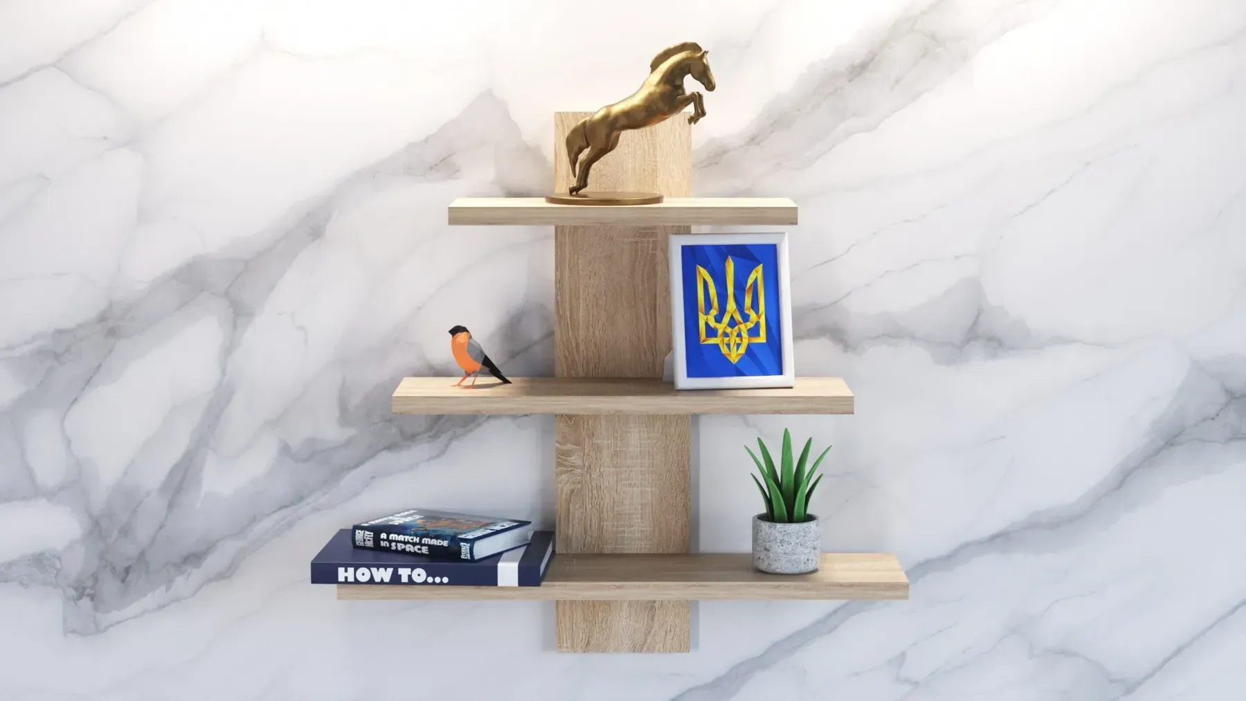 Полка навесная Kontinent П-1 50х14х50 см Дуб Сонома (52718641)