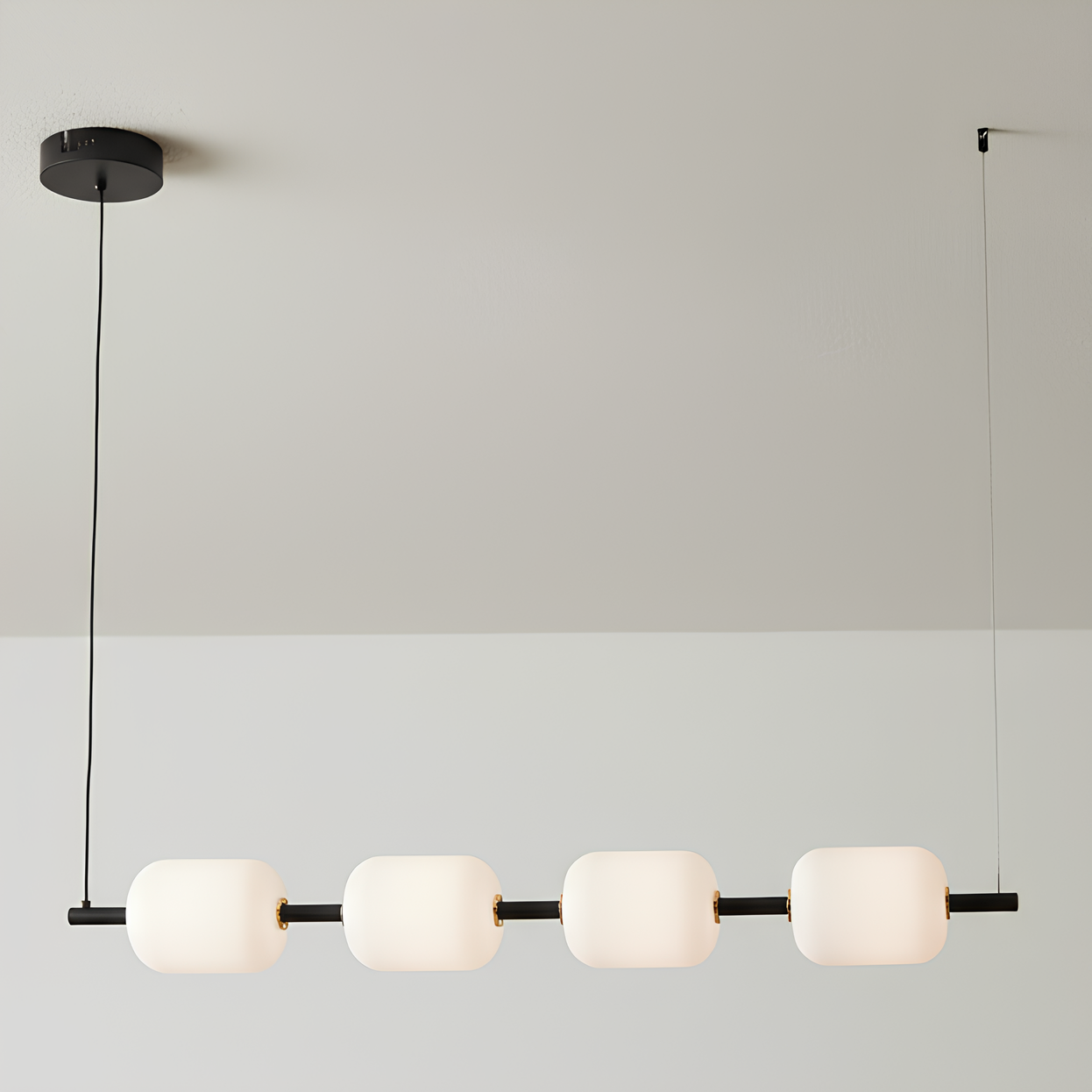 Люстра светодиодная Valeso 28W с линейным металлическим каркасом 3000/4000/6000K Черный (BX84010-4 BK)