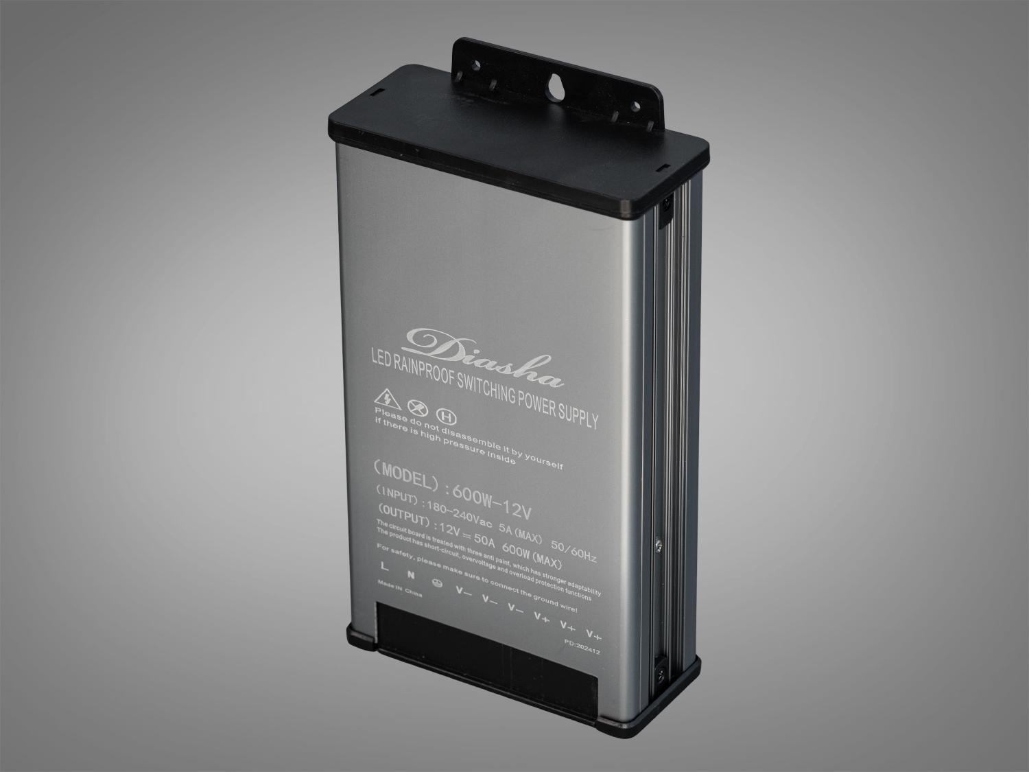 Блок живлення для підключення LED стрічки із захистом від дощу 12 В 600 Вт 50А (NPA-12 В-600w-IP44)
