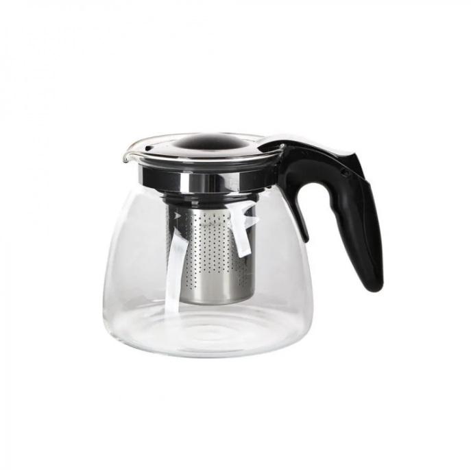 Чайник для заварювання з металевим ситом скло 700 мл Black (128362) Чайник для заварювання з металевим ситом скло 700 мл Black (128362)